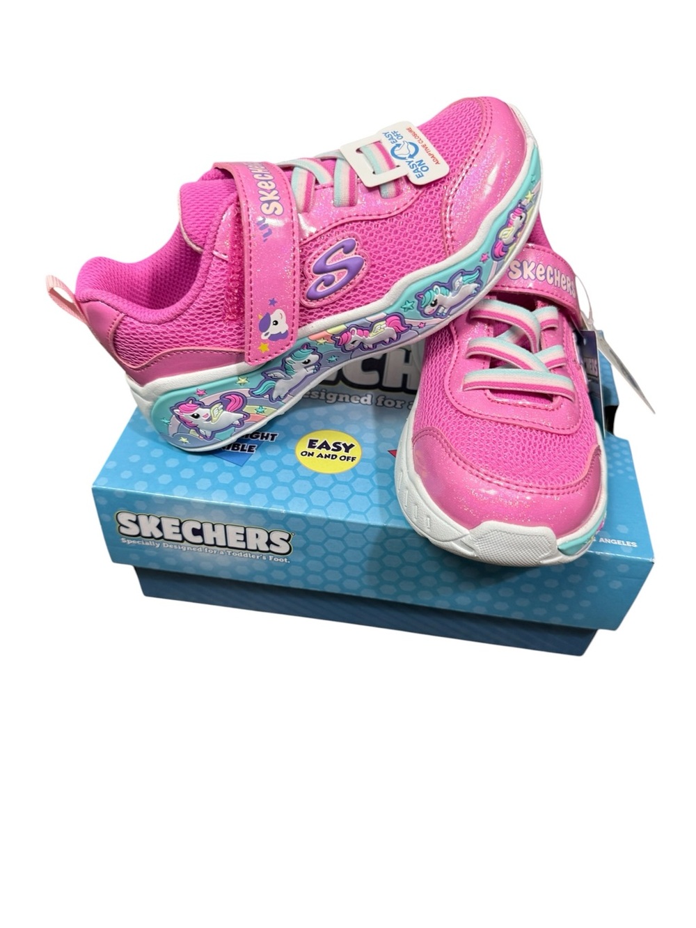 Skechers PLAY SCENE FUN SQUAD Girls' Pink Unicorn Sneakers NWT